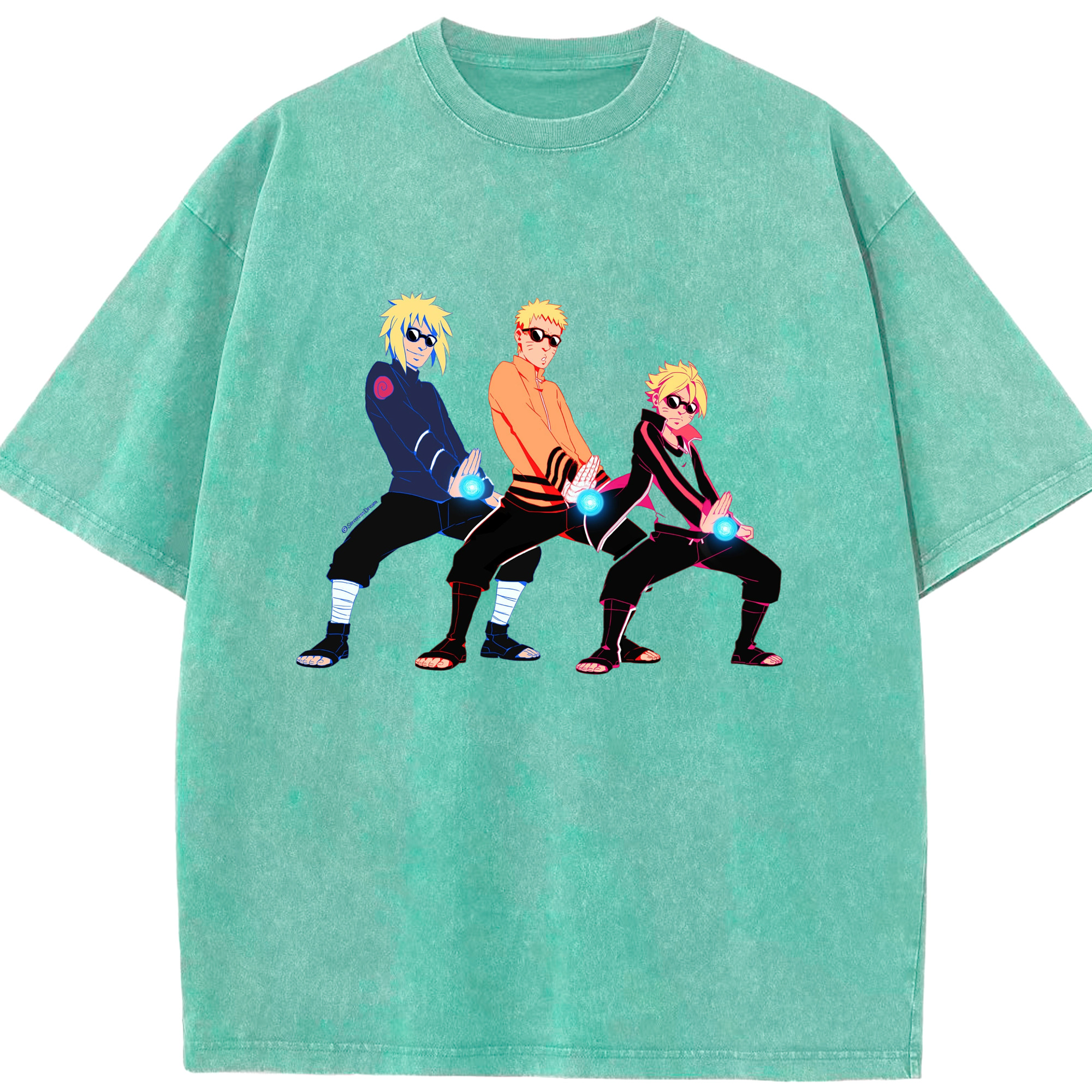 （画像用） NARUTO -ナルト- うずまき ナルト Uzumaki Naruto 綿100% ヴィンテージ風 半袖Tシャツ（フロントプリント）